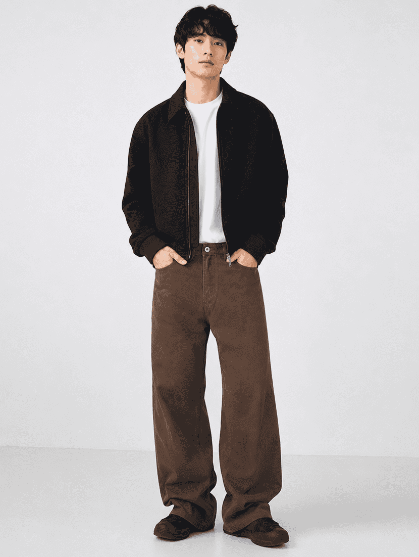 men solid mid rise baggy jeans