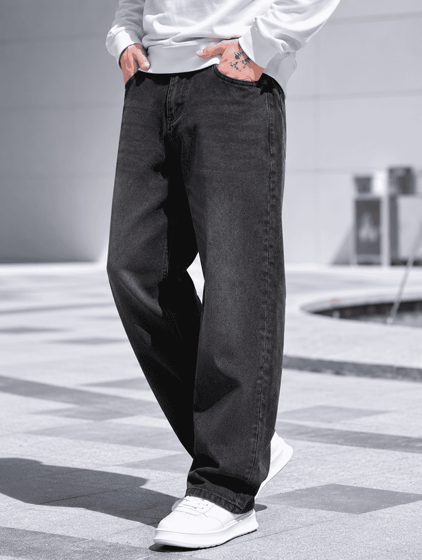 men washed mid rise relaxed fit jeans - 22617085 -  Standard Image - 3