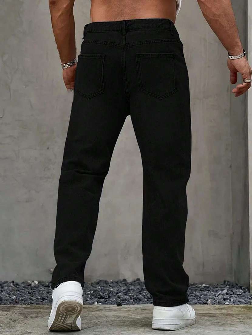 Men Solid Mid Rise Straight Jeans - 22617090 -  Standard Image - 3