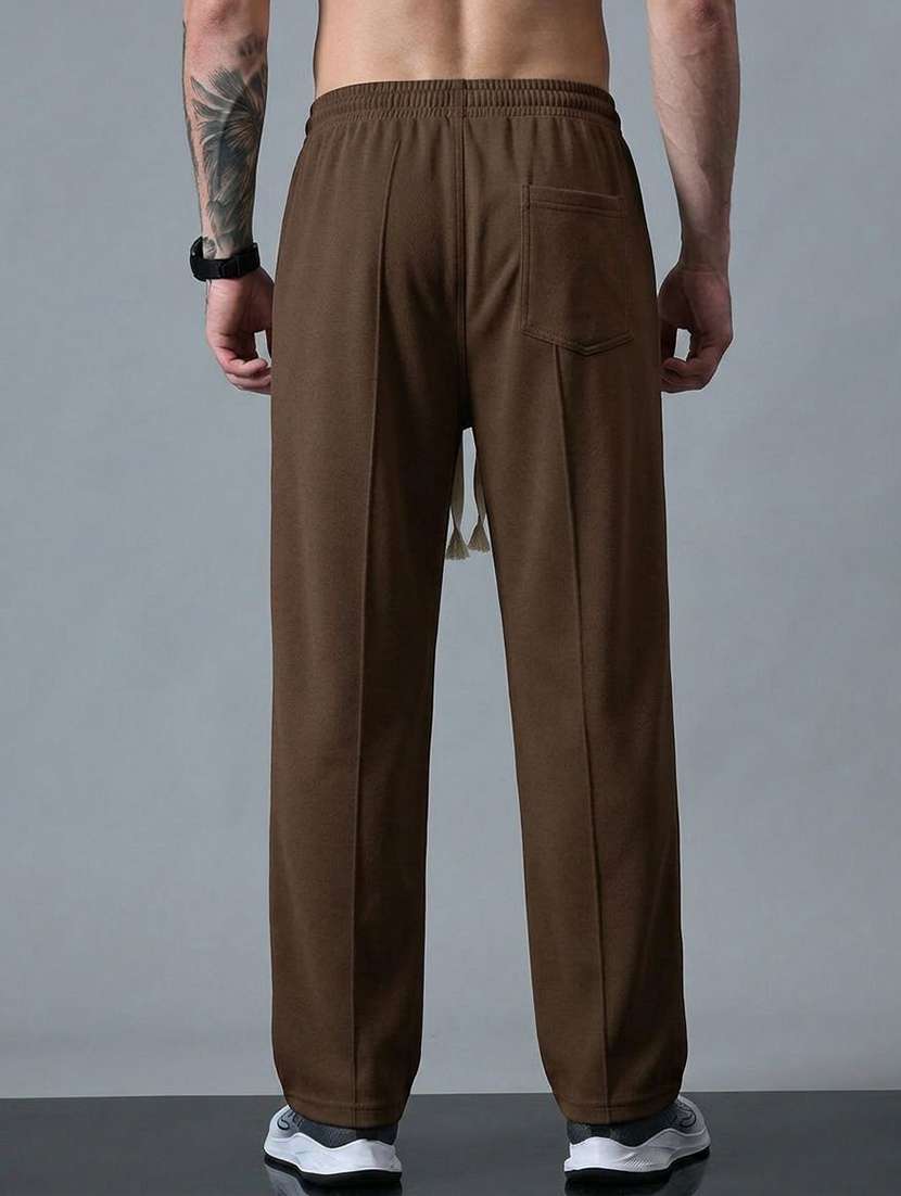 Men Solid Id Rise Regular Fit Track Pant - 22617105 -  Standard Image - 3