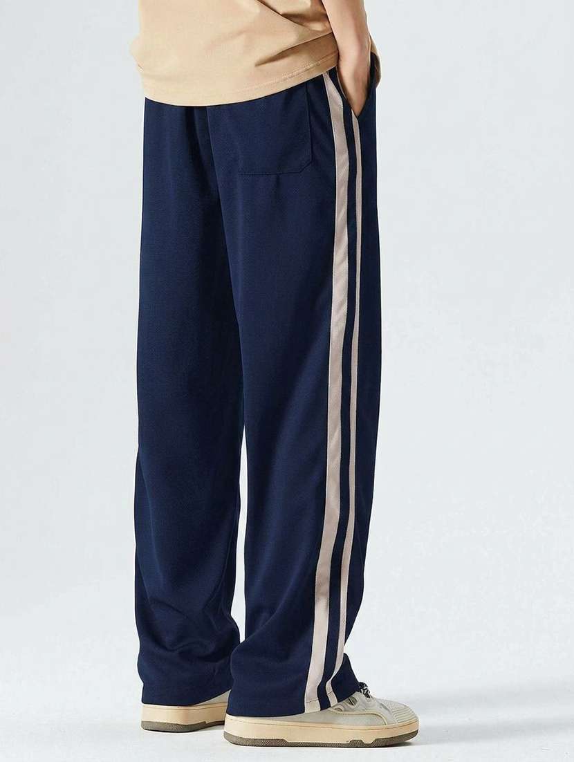 Men Side Taped Mid Rise Relaxed Fit Track Pant - 22617115 -  Standard Image - 3