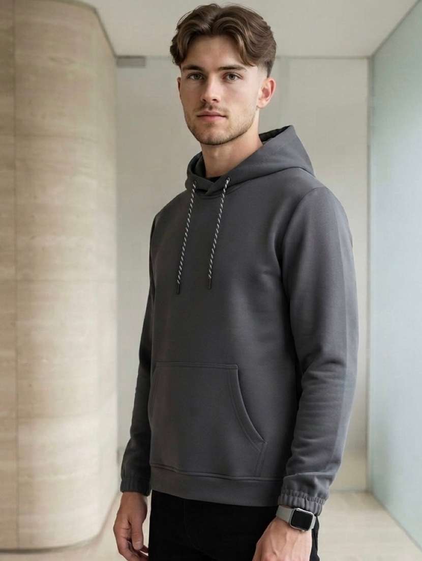 men solid long sleeve regular fit sweatshirt