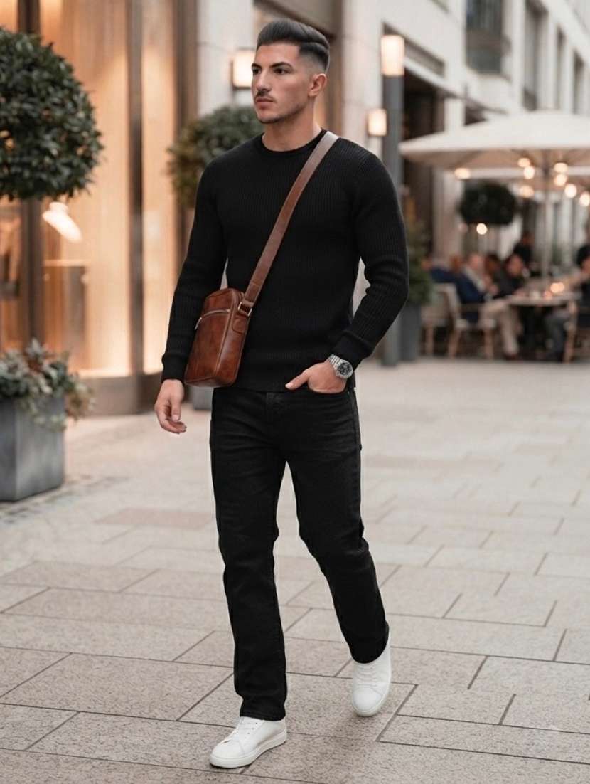 men solid long sleeves pullover - 22618404 -  Standard Image - 3
