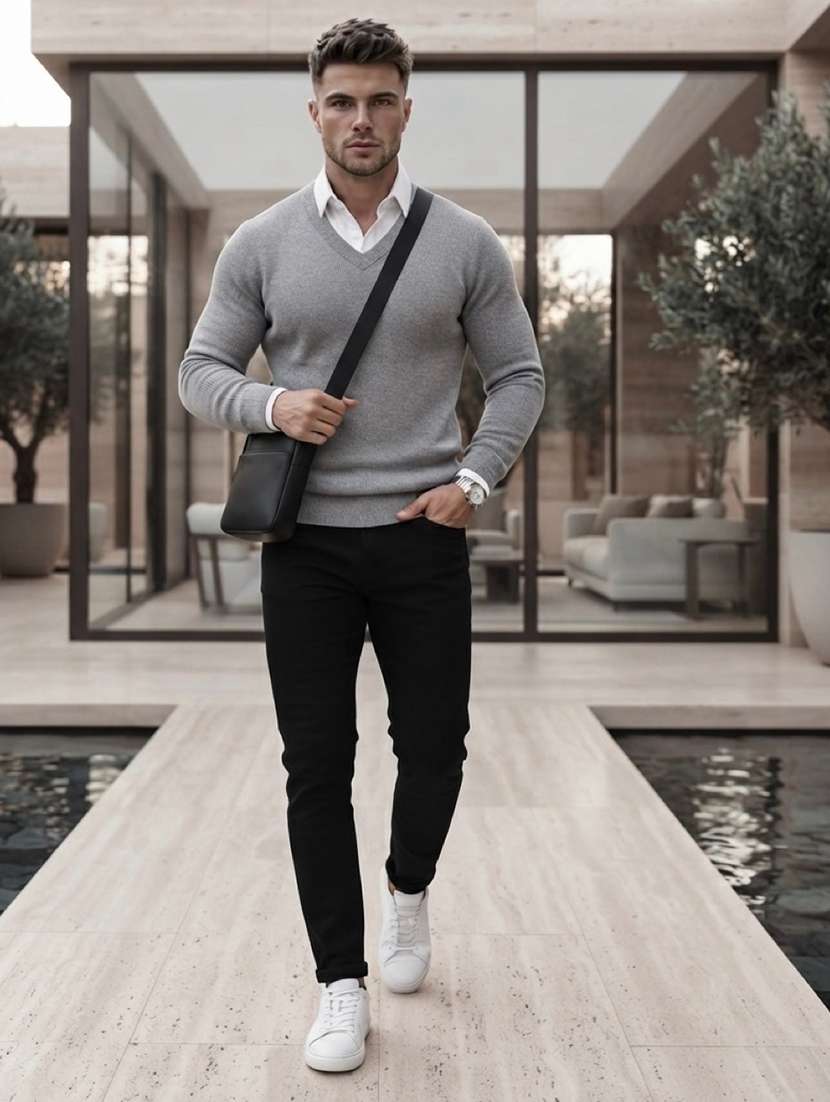 Men Solid Long Sleeves Pullover - 22618410 -  Standard Image - 3