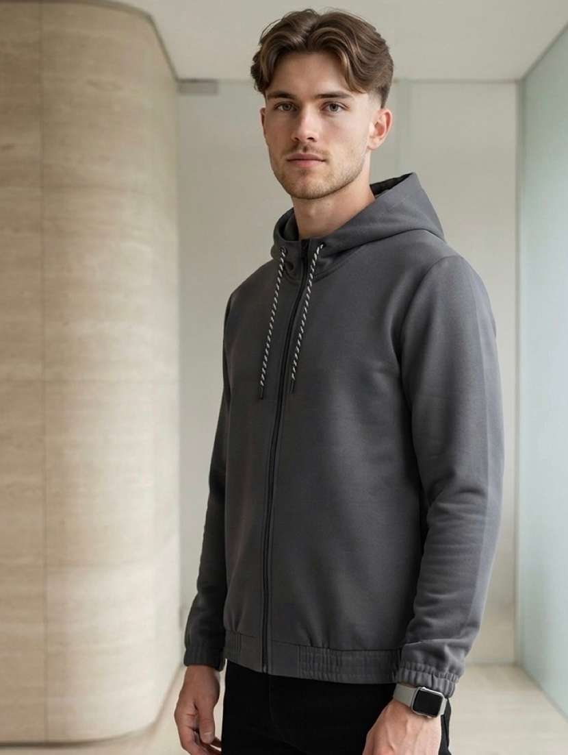 men solid long sleeve regular fit sweatshirt