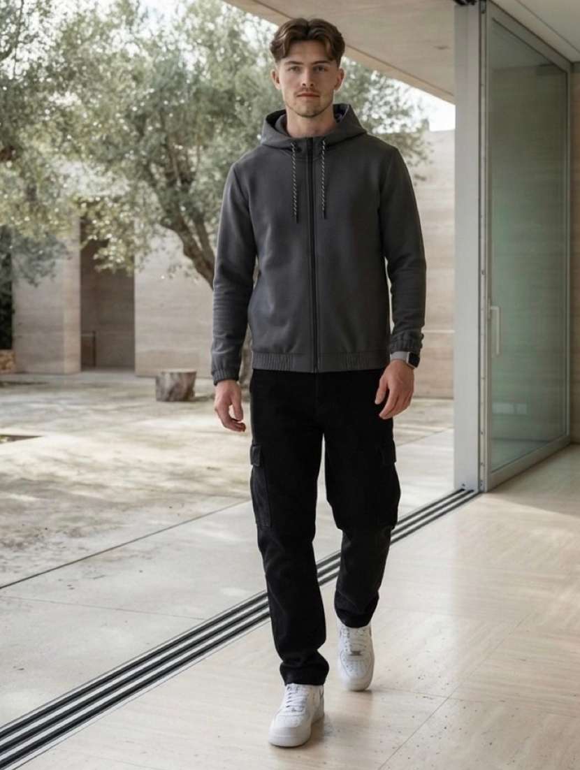 Men Solid Long Sleeve Regular Fit Sweatshirt - 22618414 -  Standard Image - 3