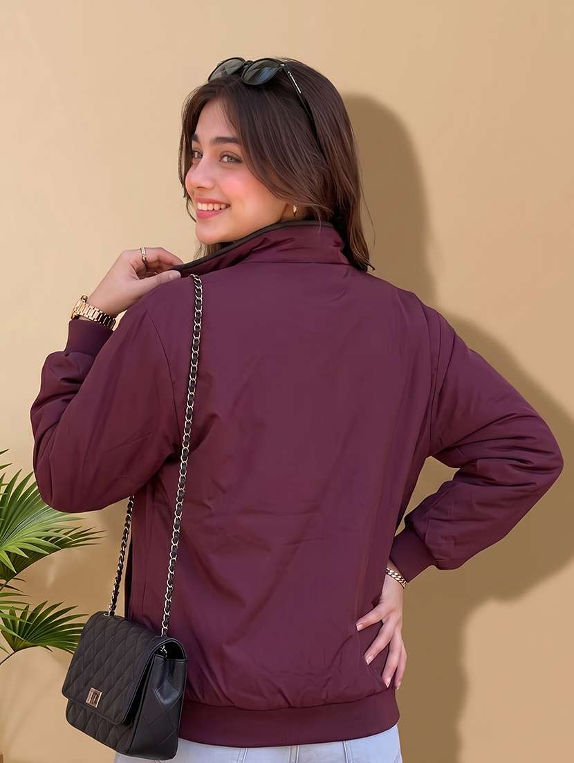 women solid long sleeves reversible jacket - 22618460 -  Standard Image - 5