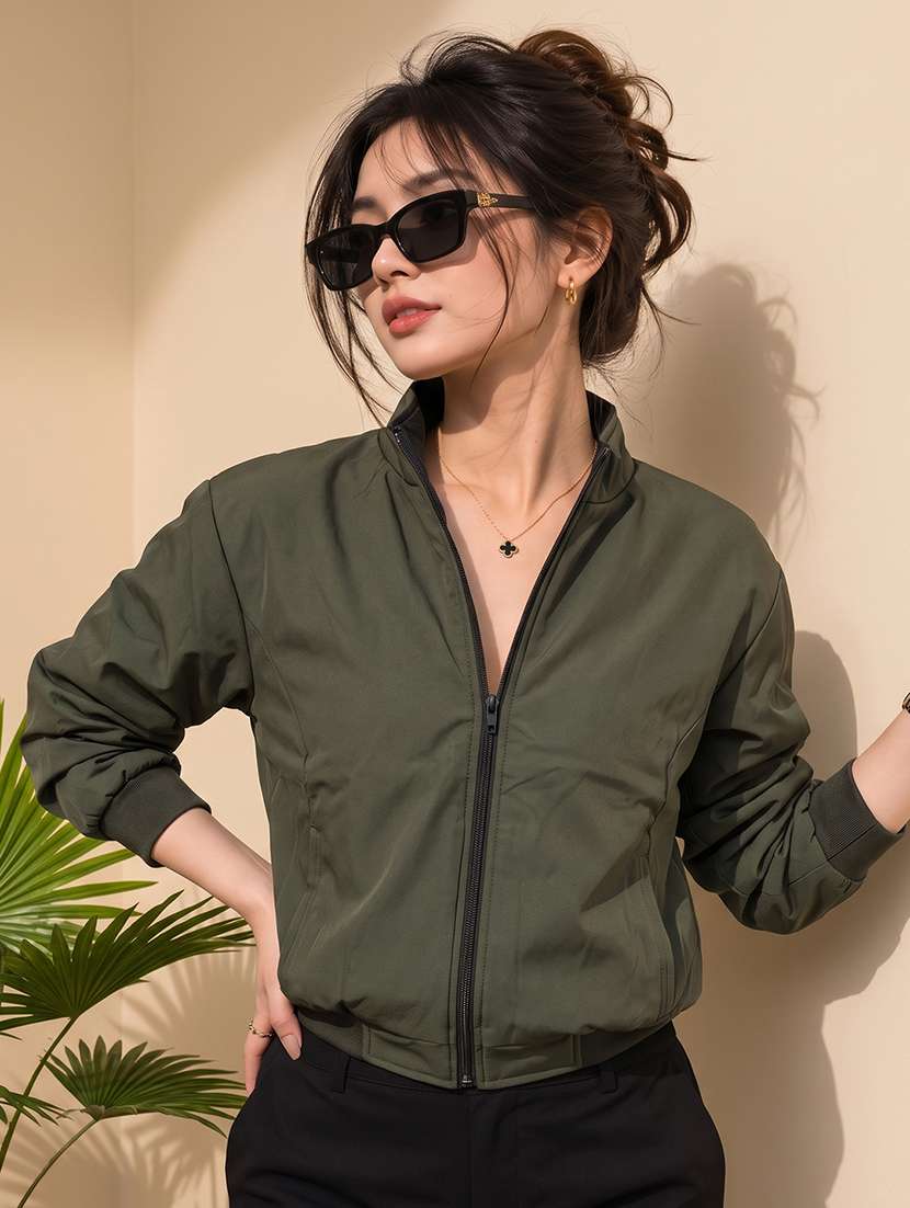 women solid long sleeves reversible jacket - 22618461 -  Standard Image - 3