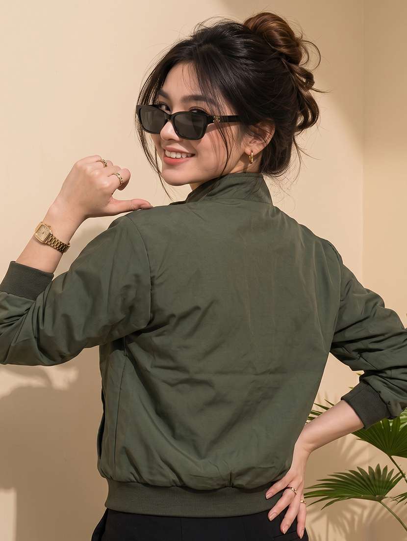 women solid long sleeves reversible jacket - 22618461 -  Standard Image - 5