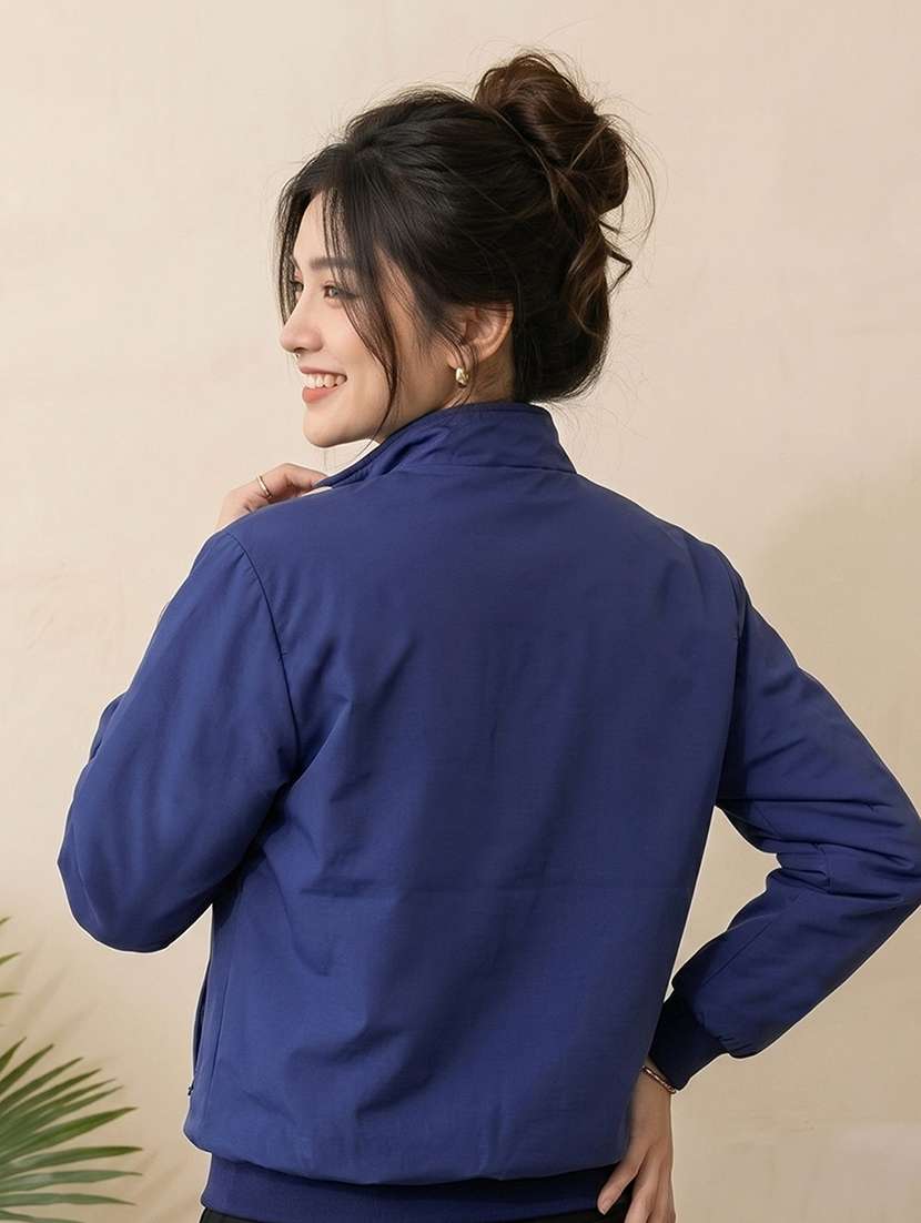 women solid long sleeves reversible jacket - 22618471 -  Standard Image - 5