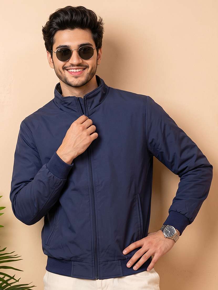 men solid long sleeves reversible jacket - 22618483 -  Standard Image - 3