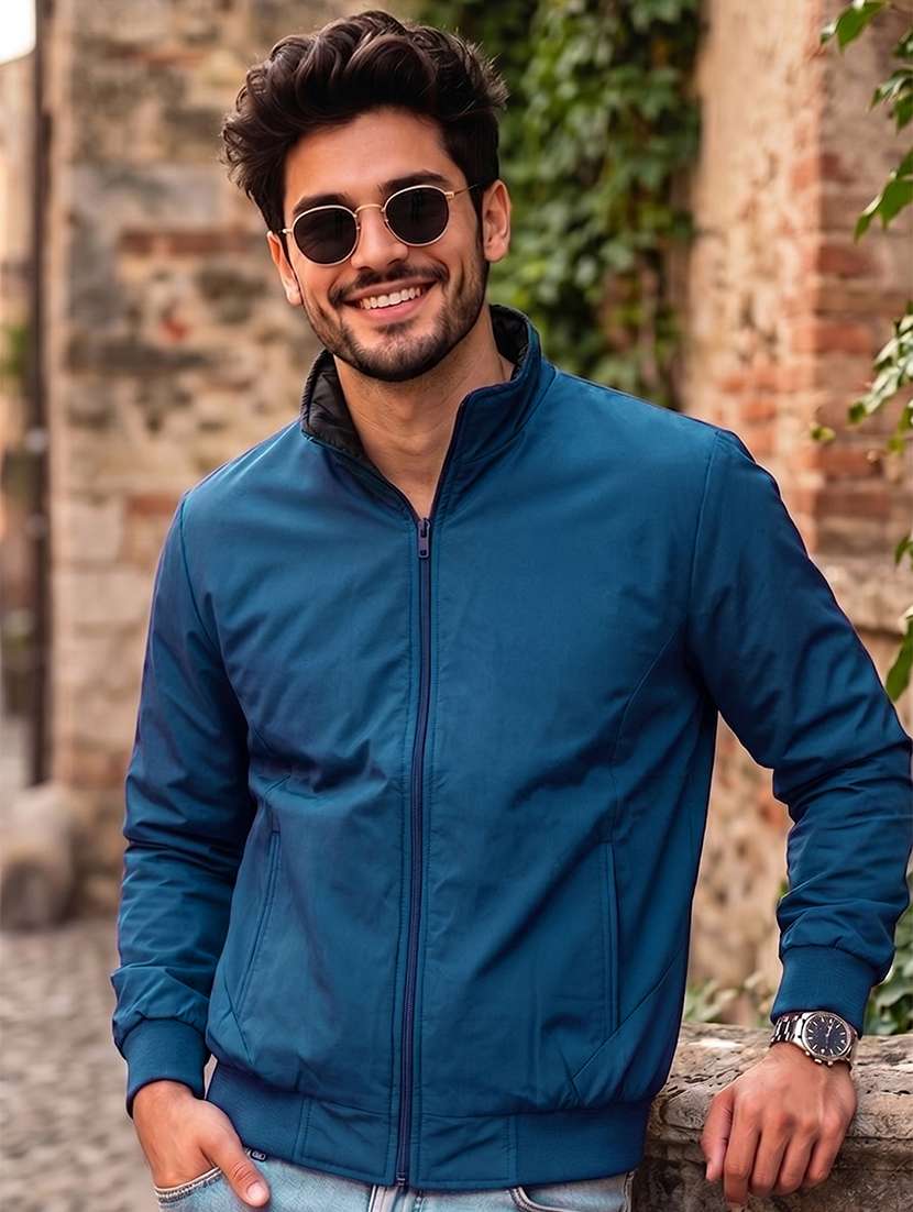 men solid long sleeve reversible bomber jacket - 22618493 -  Standard Image - 3