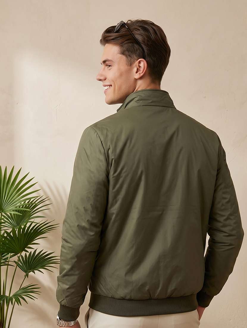 men solid long sleeves reversible bomber jacket - 22618498 -  Standard Image - 5