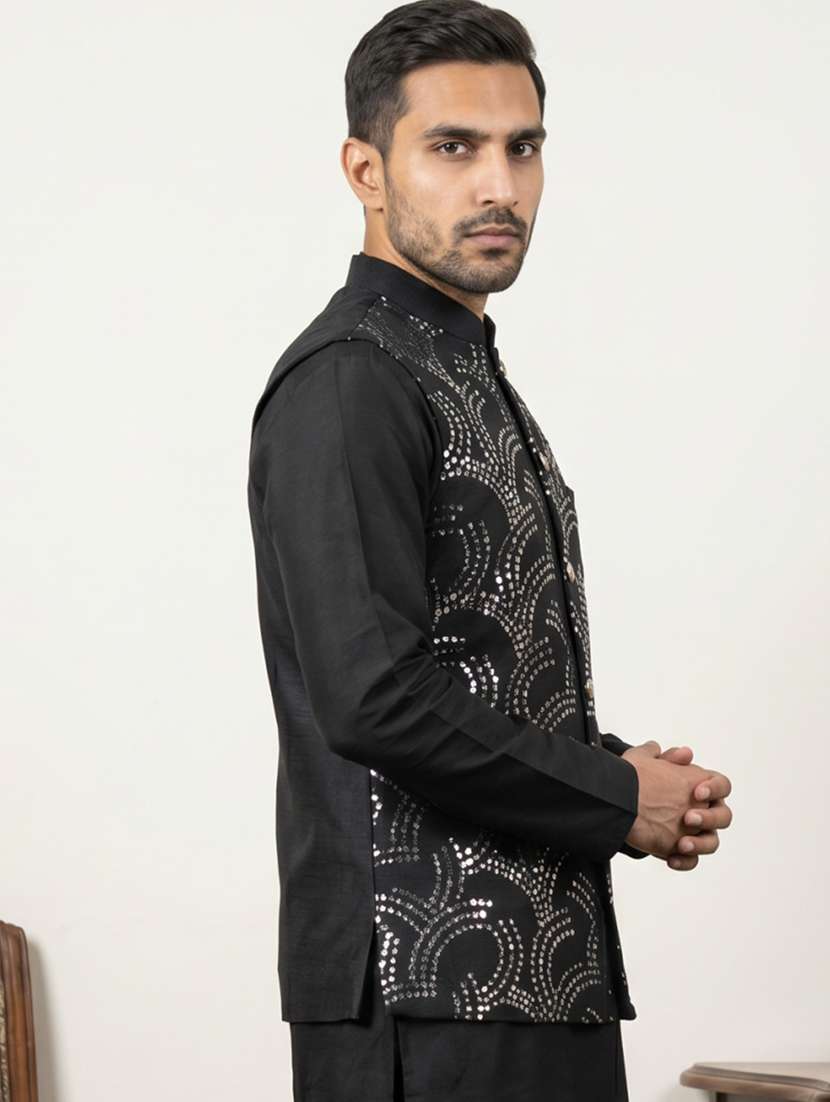 Men Embroidered Sleeveless Nehru Jacket - 22618548 -  Standard Image - 3