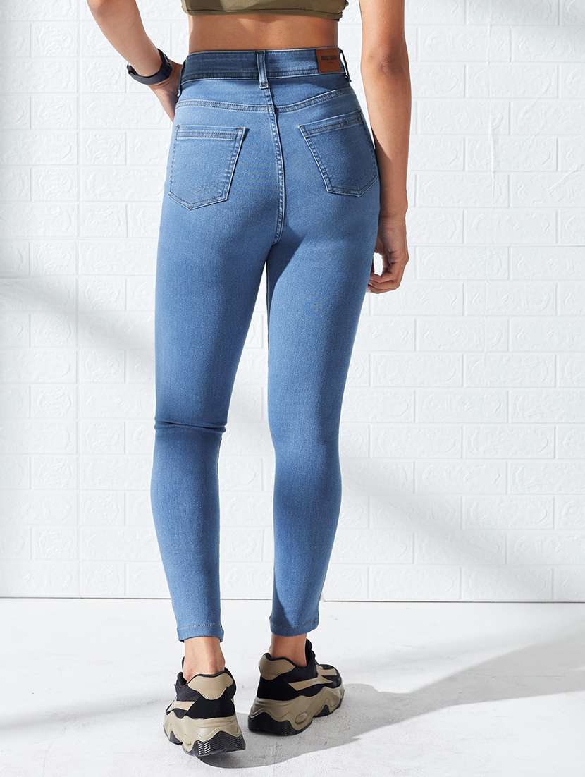 women washed high rise skinny fit jeans - 22618663 -  Standard Image - 3