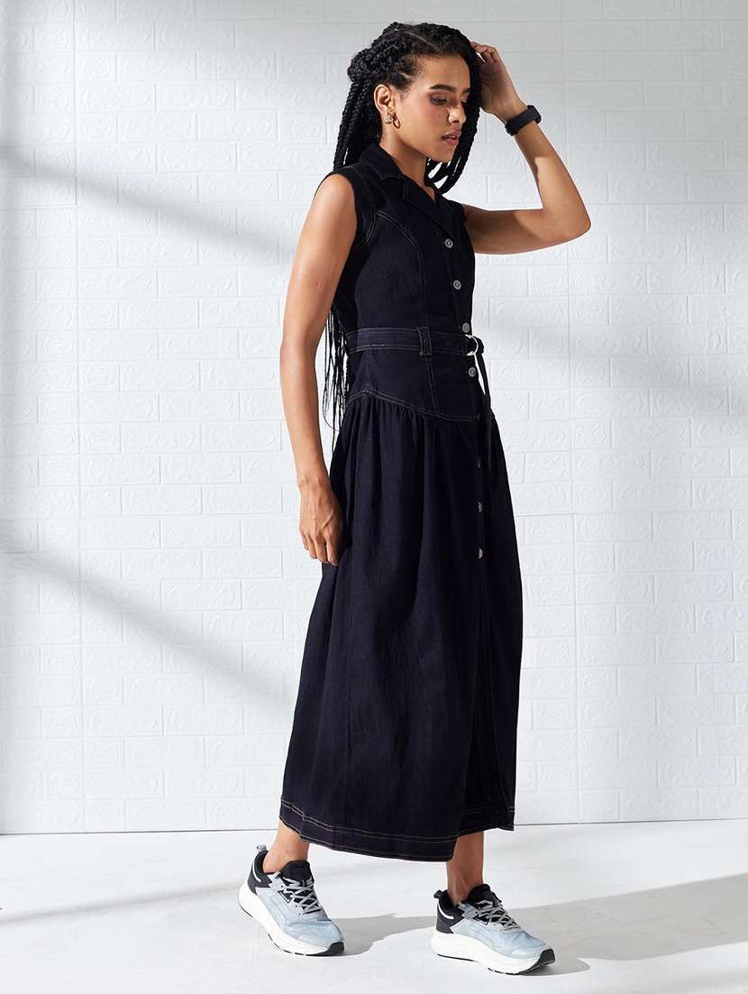 Women Solid Sleeveless A-line Dress - 22618790 -  Standard Image - 3