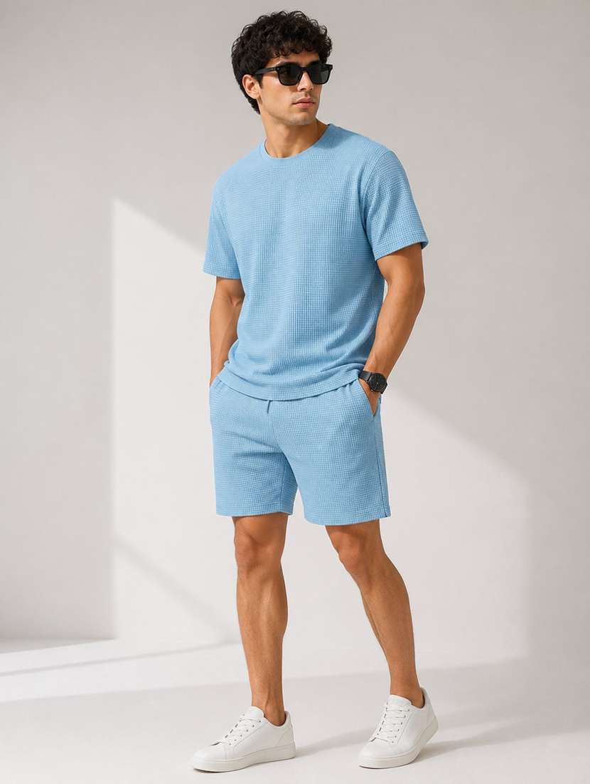 men textured short sleeves regular fit t-shirt - 22619292 -  Standard Image - 5
