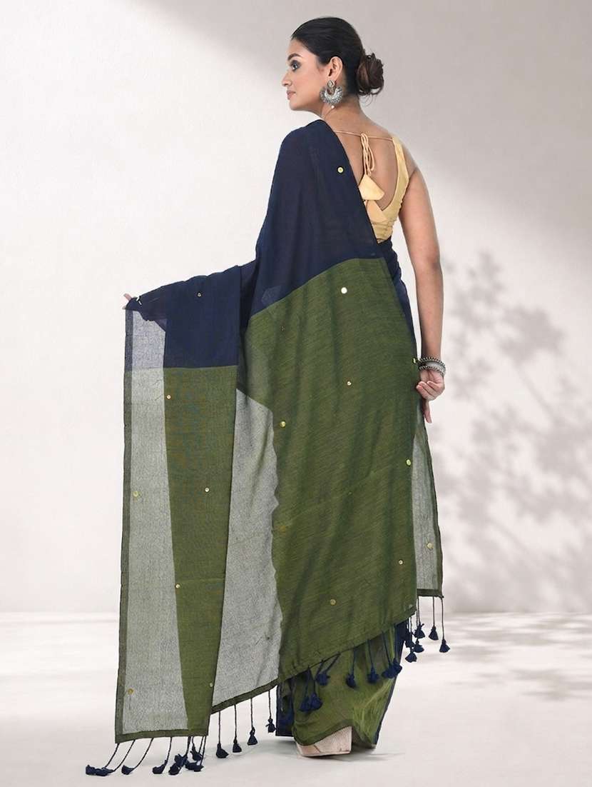 women solid with work embellished saree with blouse - 22619332 -  Standard Image - 3