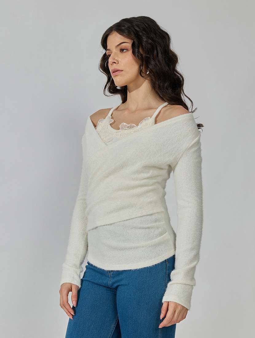 women solid long sleeves regular top - 22619445 -  Standard Image - 3