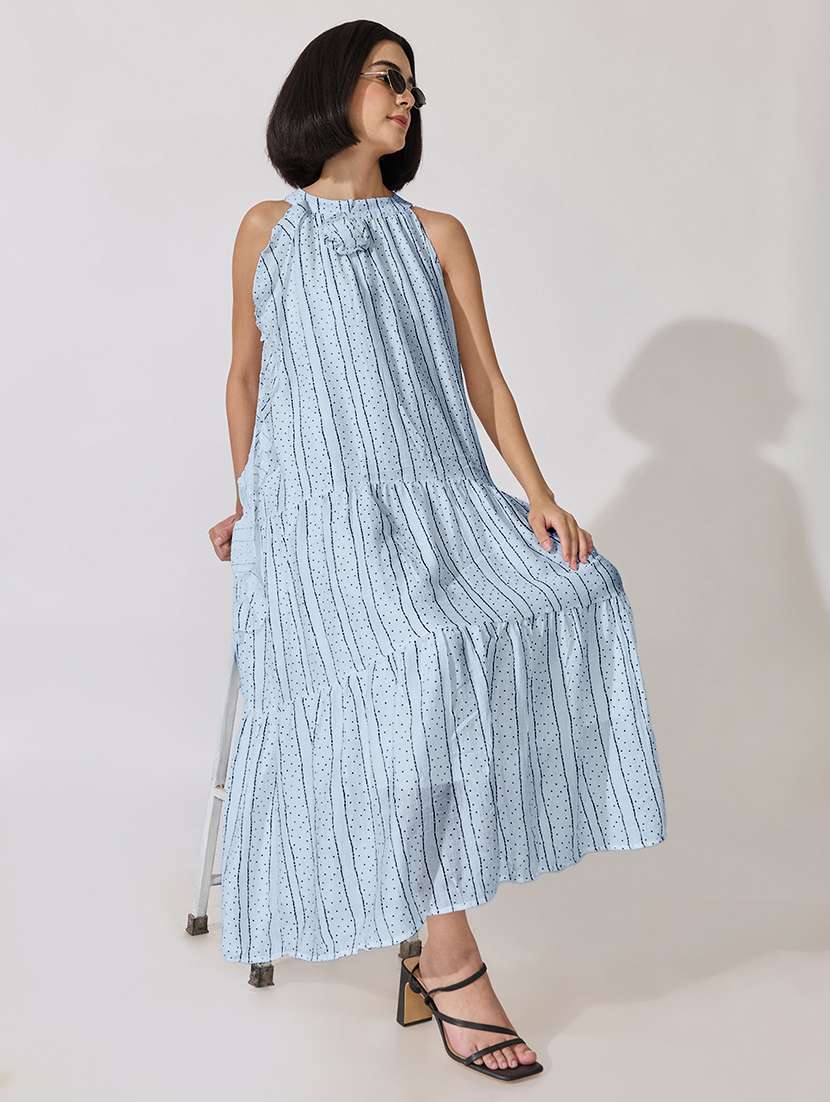 Women Printed Halter Neck Tiered Dress - 22619448 -  Standard Image - 5