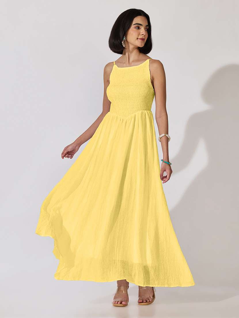 Women Solid Sleeveless Fit And Flare Dress - 22619454 -  Standard Image - 3