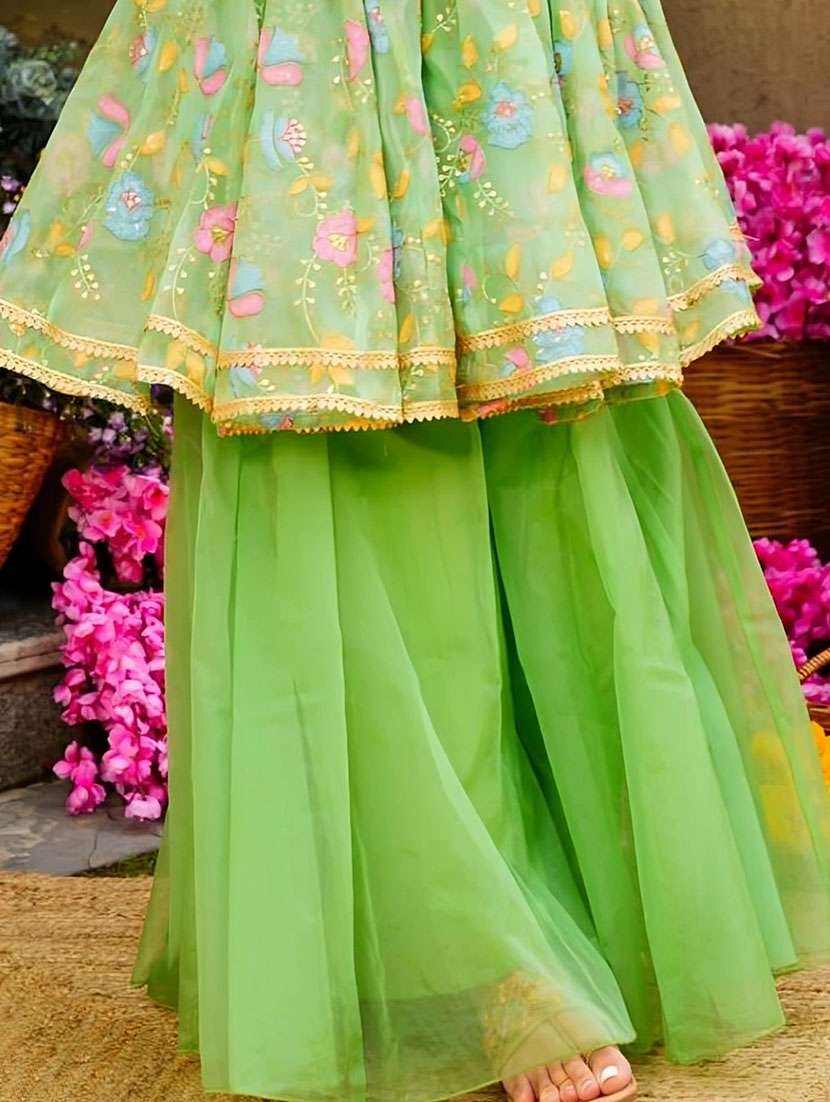 women embroidered long sleeves kurta sharara set - 22619484 -  Standard Image - 3