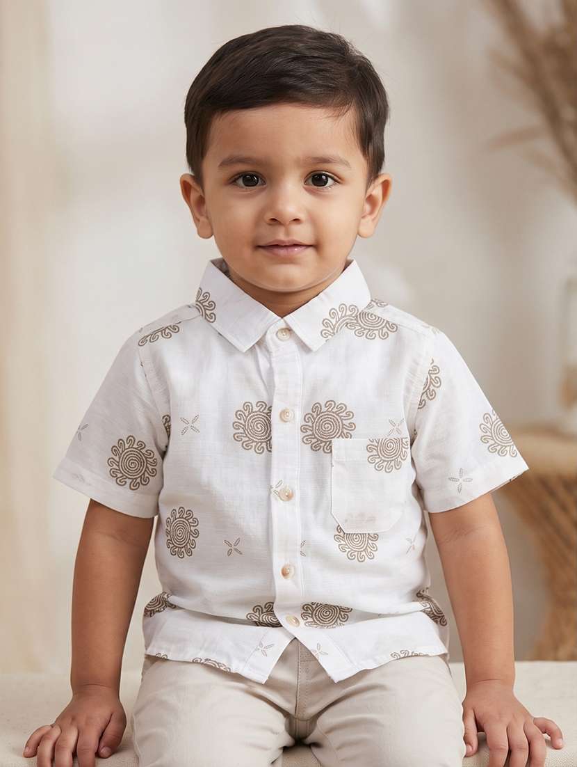 boys printed short sleeves regular shirt
