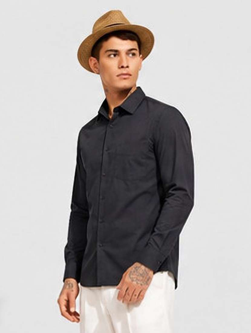 Men Solid Long Sleeve Regular Fit Casual Shirt - 22624677 -  Standard Image - 3