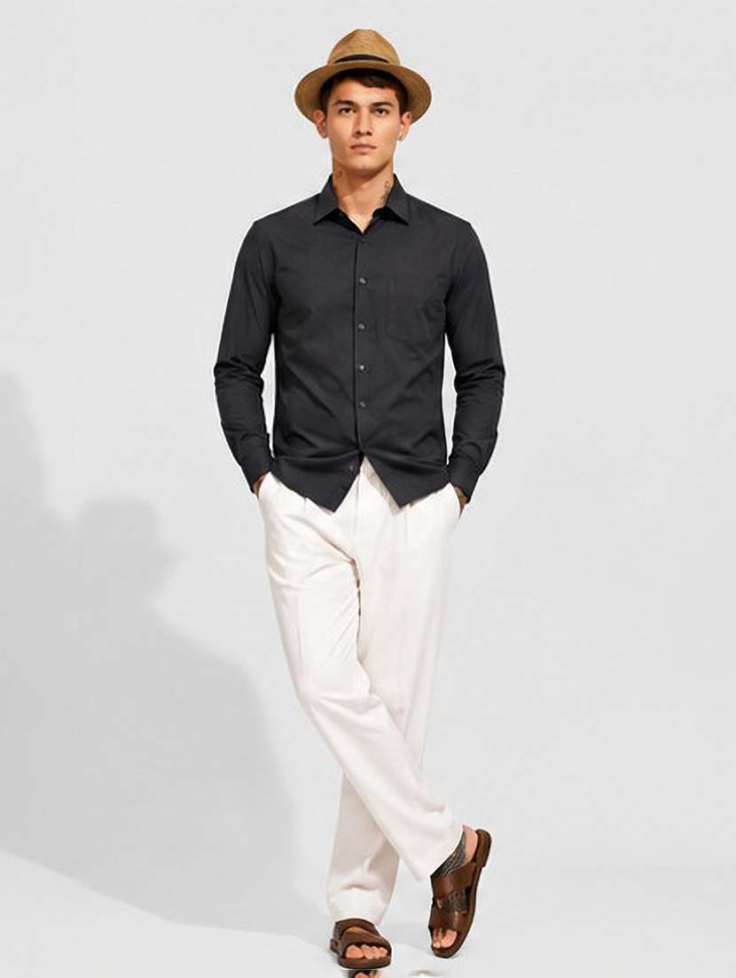 Men Solid Long Sleeve Regular Fit Casual Shirt - 22624677 -  Standard Image - 5