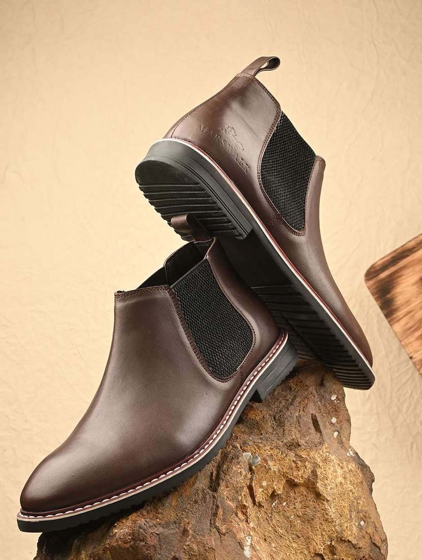 men solid low ankle boots
