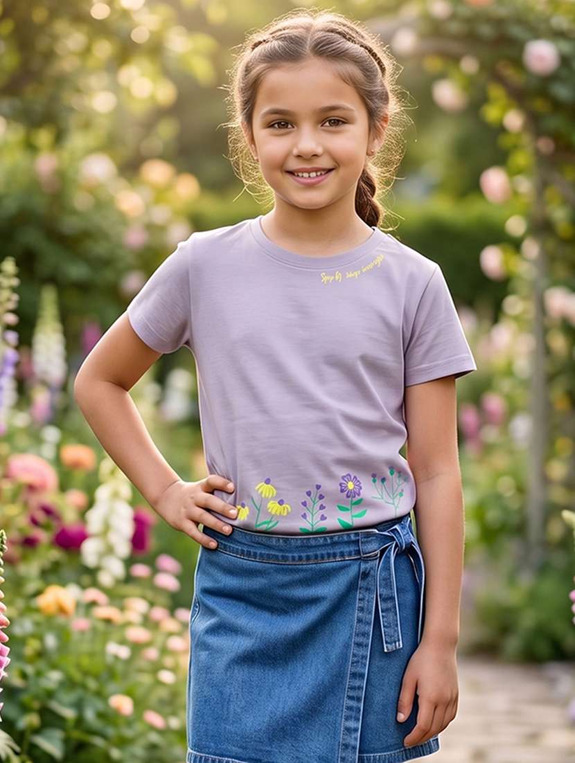 girls printed short sleeves regular tee