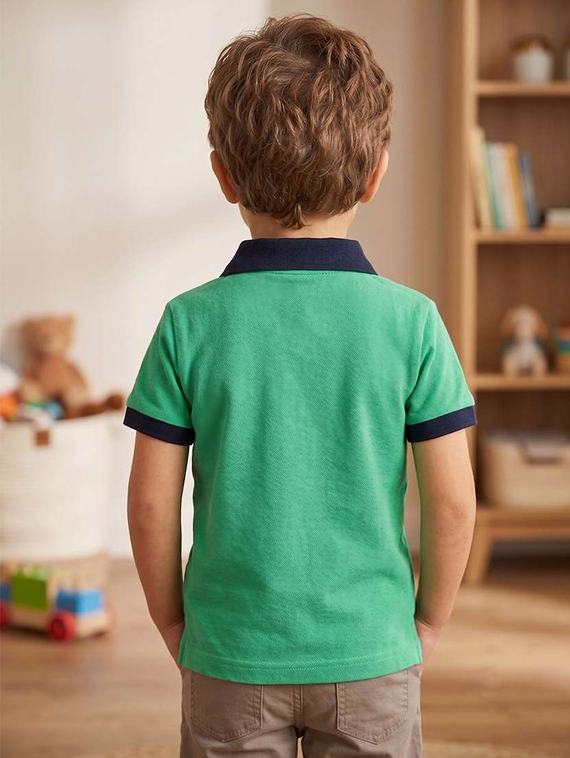 Boys Patched Detailed Short Sleeves Polo T-shirt - 22624850 -  Standard Image - 3