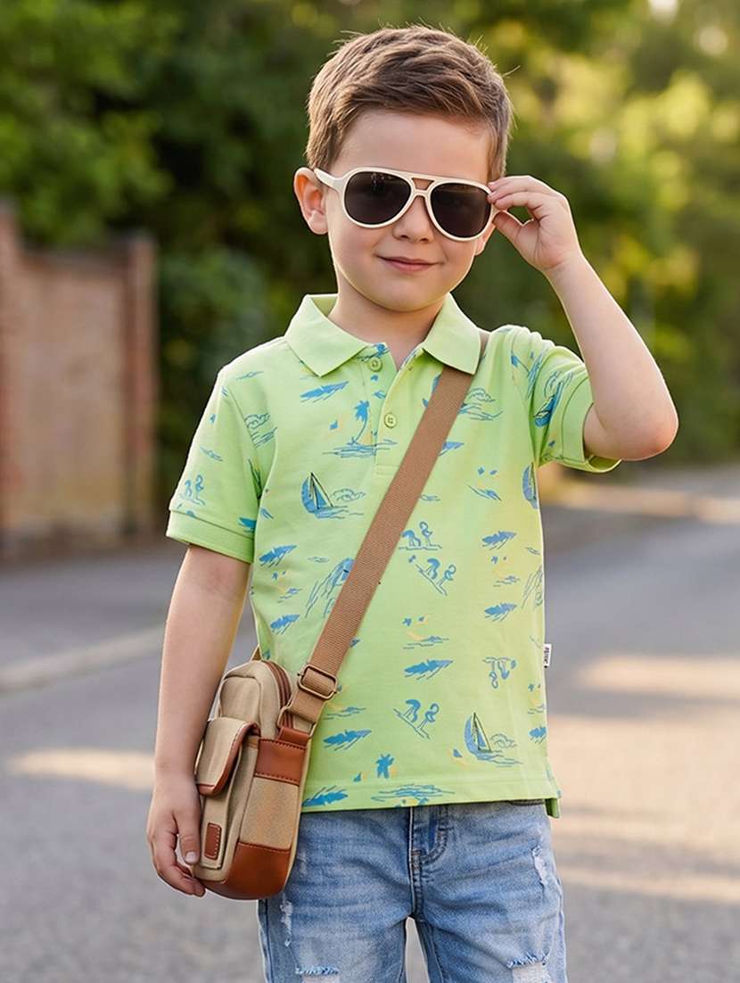boys printed short sleeves polo t-shirt