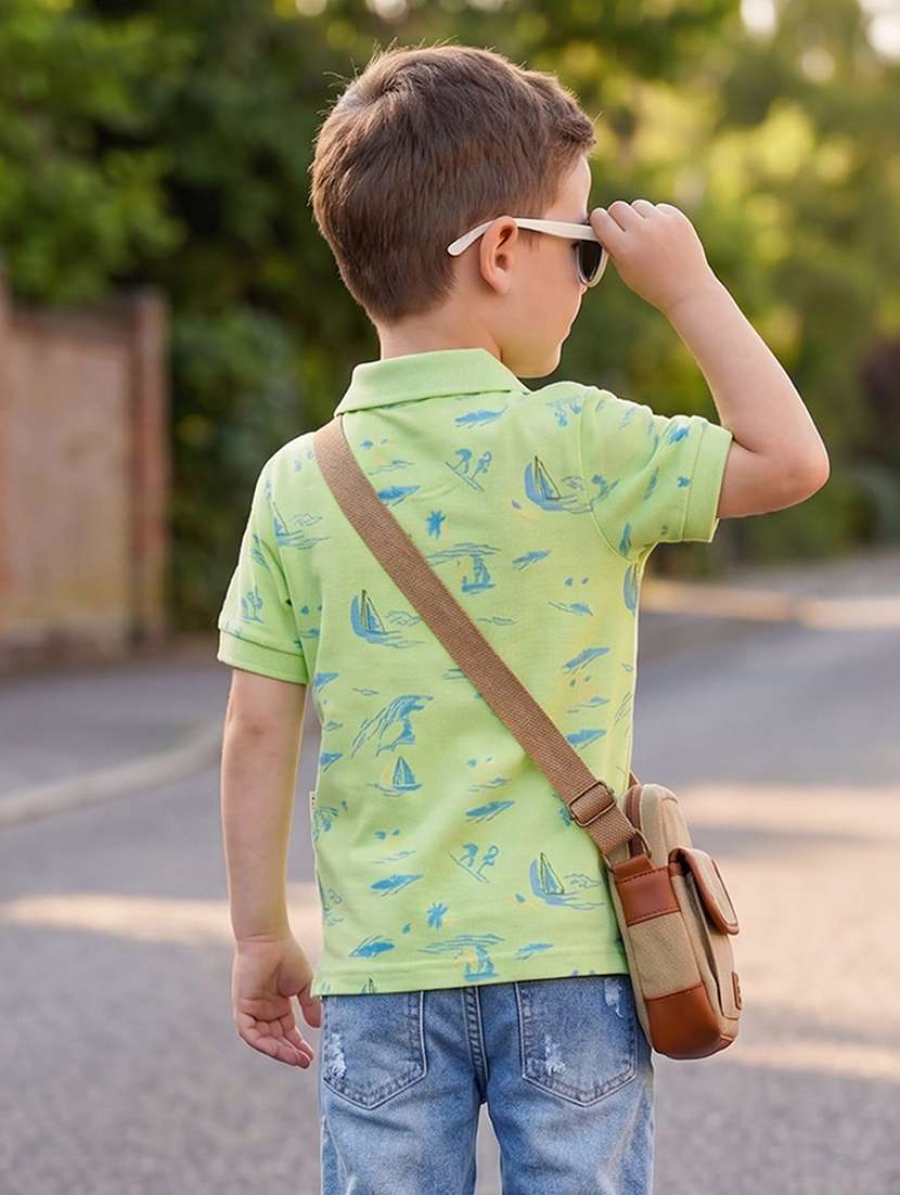 Boys Printed Short Sleeves Polo T-shirt - 22624853 -  Standard Image - 3