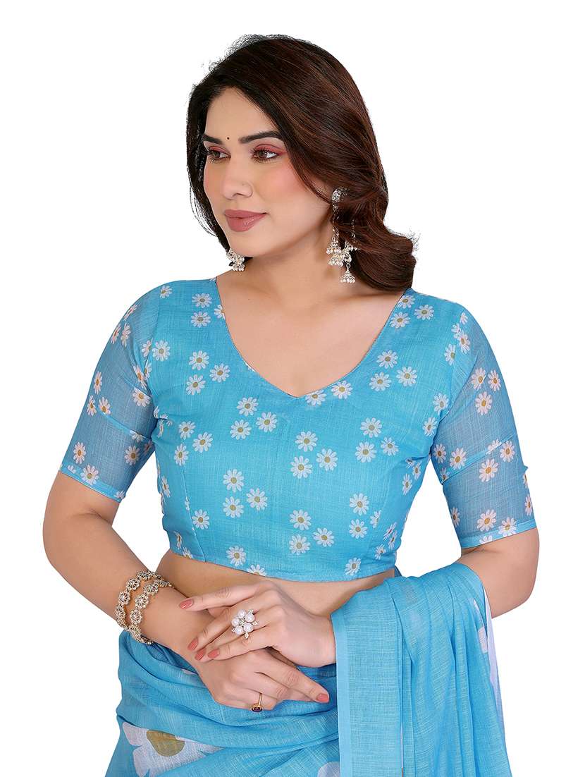 Women Pack Of 2 Printed Combo Saree With Blouse - 22624885 -  Standard Image - 3