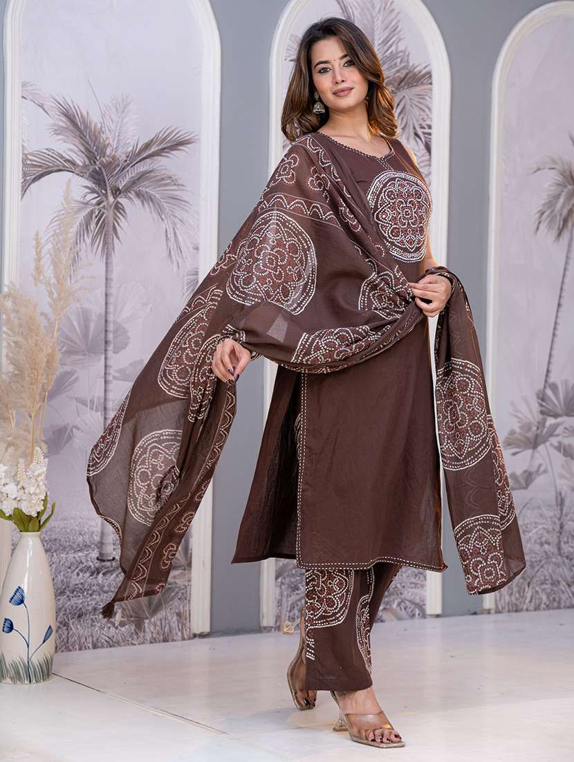 Women Printed Sleeveless Kurta Pant Set With Dupatta - 22625686 -  Standard Image - 3