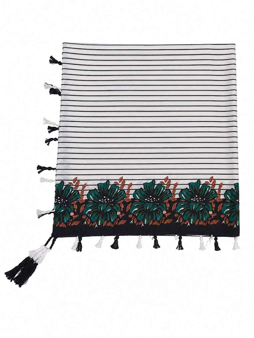 Women Set Of 5 Printed Scarf With Tassels - 22625724 -  Standard Image - 5