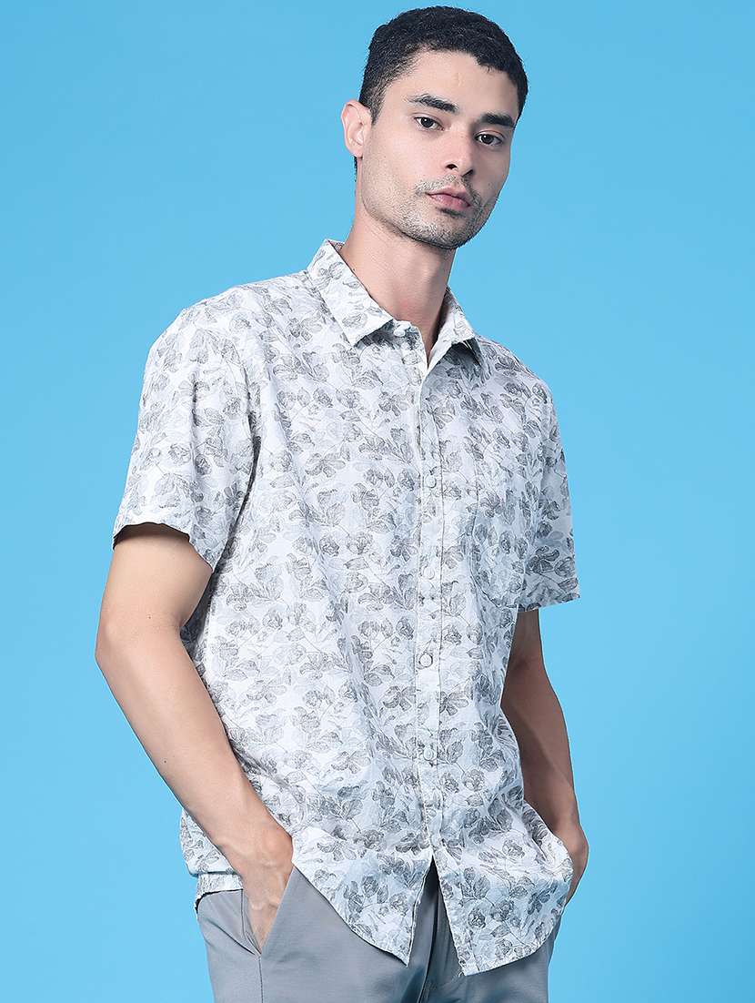 Men Floral Short Sleeve Regular Fit Casual Shirt - 22626022 -  Standard Image - 3