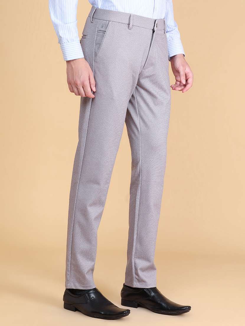 men textured mid rise regular fit formal trouser - 22626278 -  Standard Image - 3