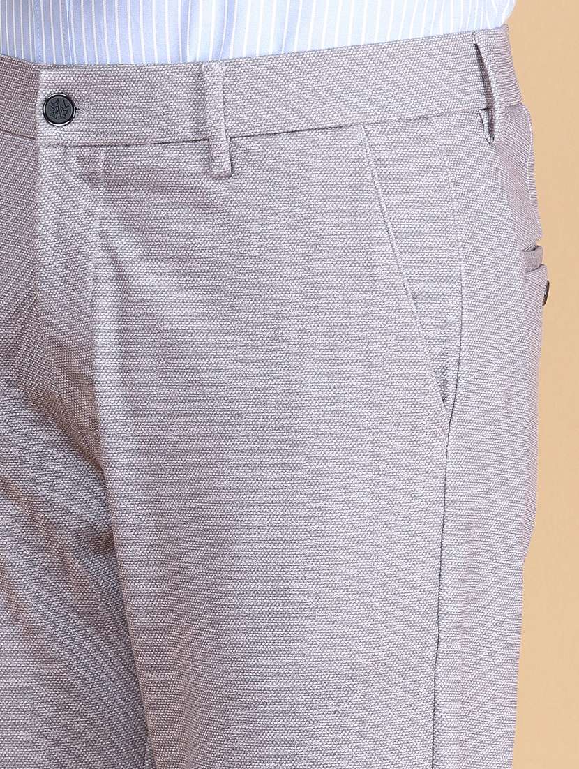 men textured mid rise regular fit formal trouser - 22626278 -  Standard Image - 5