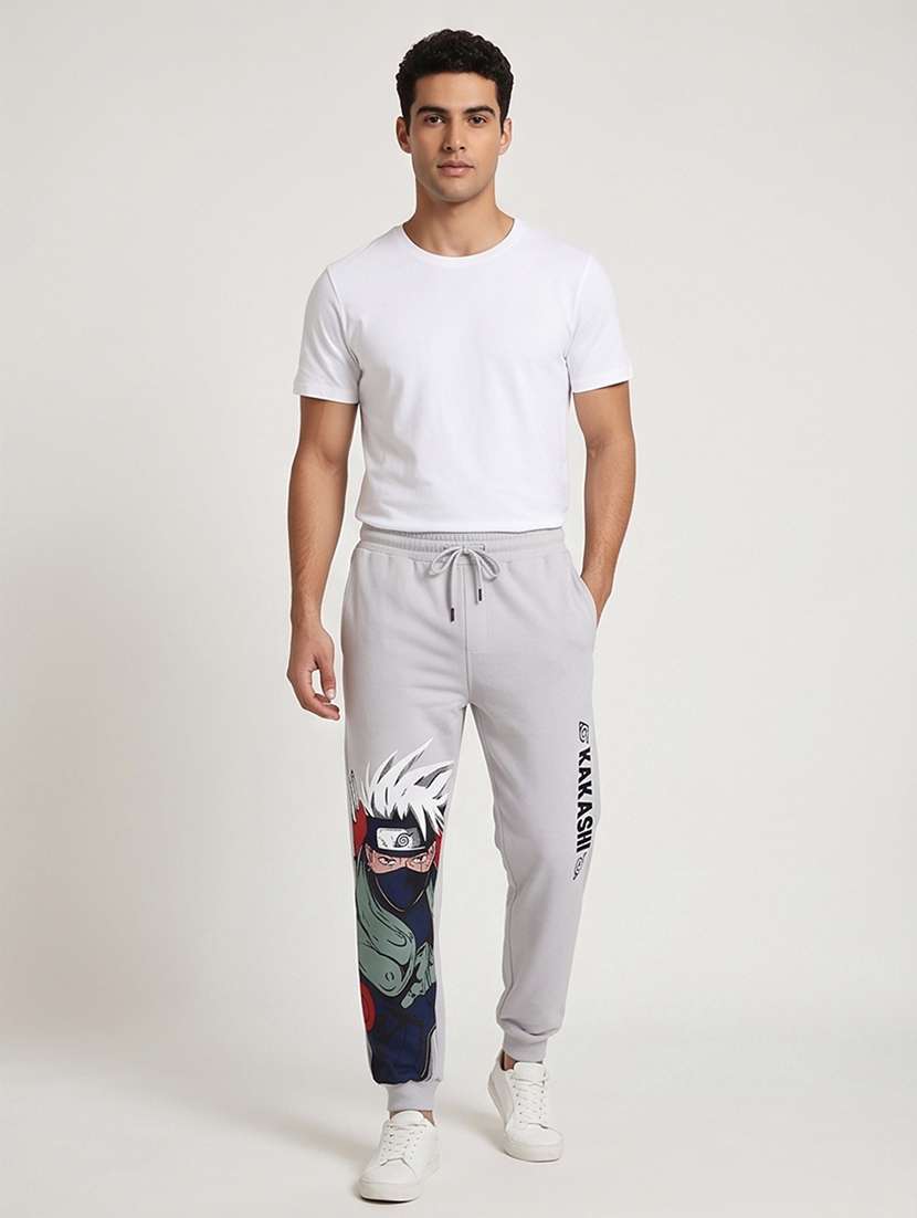 men printed mid rise jogger