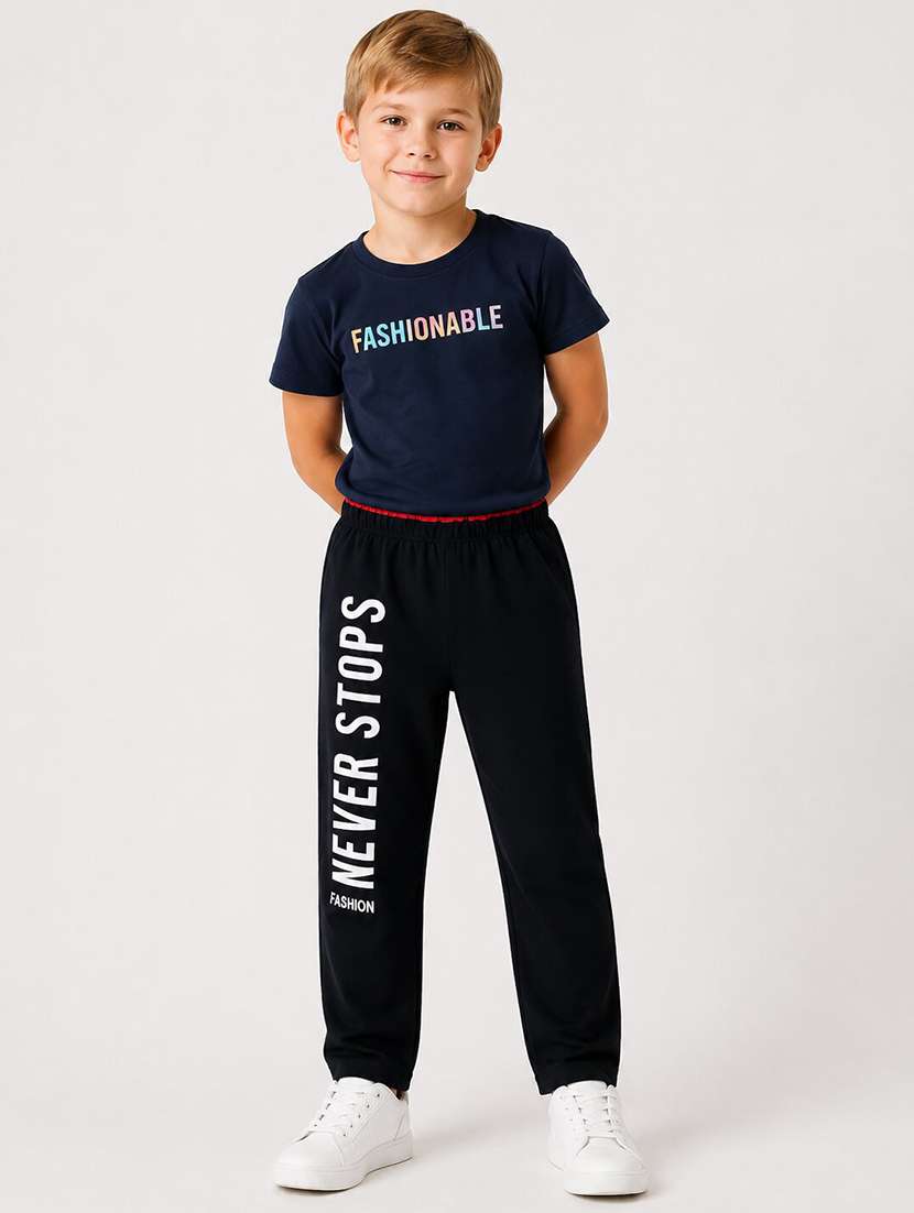 Boys Printed Mid Rise Regular Fit Track Pant - 22626348 -  Standard Image - 3