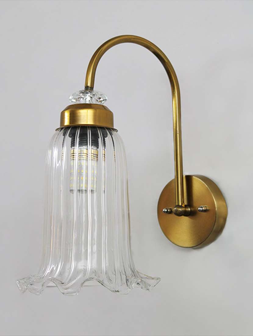antique brass fluted glass wall sconce - 22626380 -  Standard Image - 3