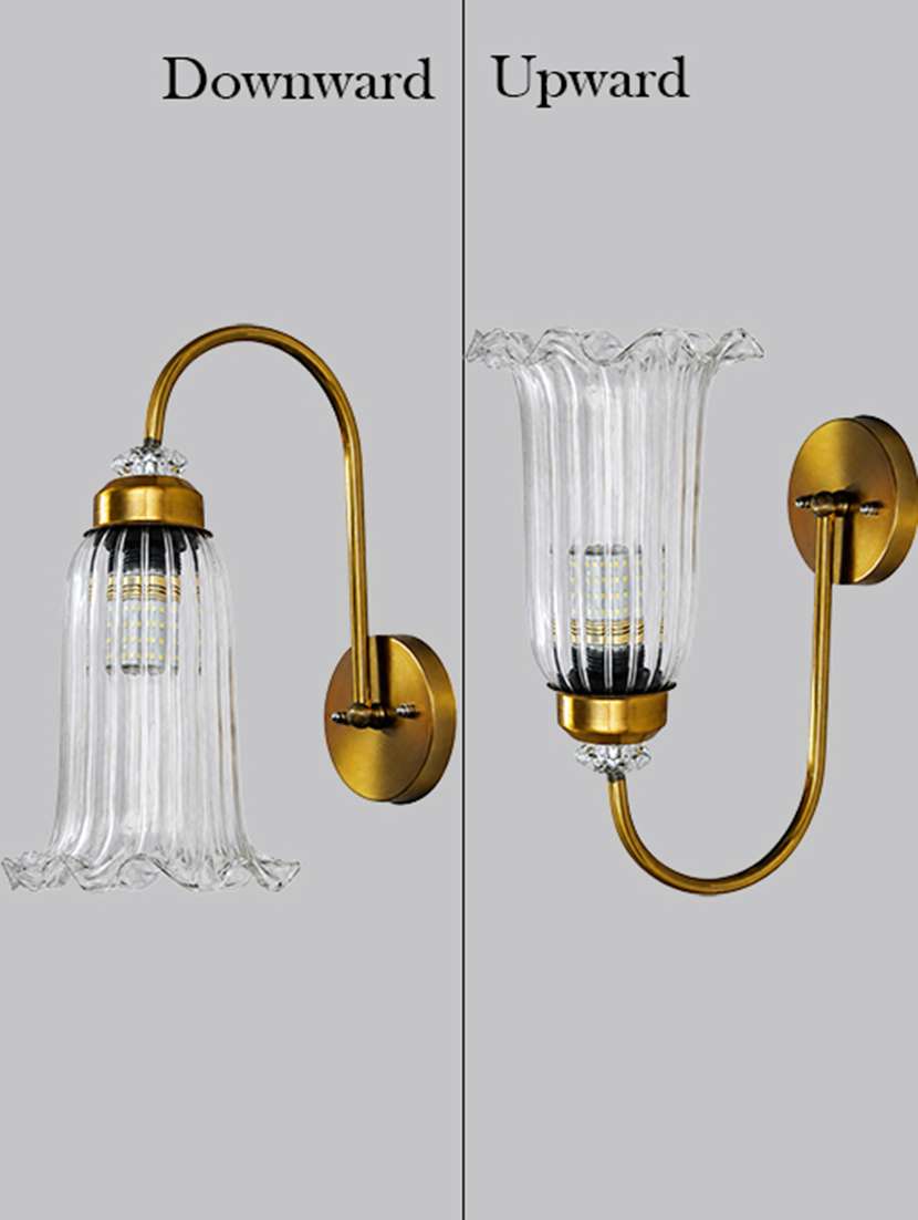antique brass fluted glass wall sconce - 22626380 -  Standard Image - 5