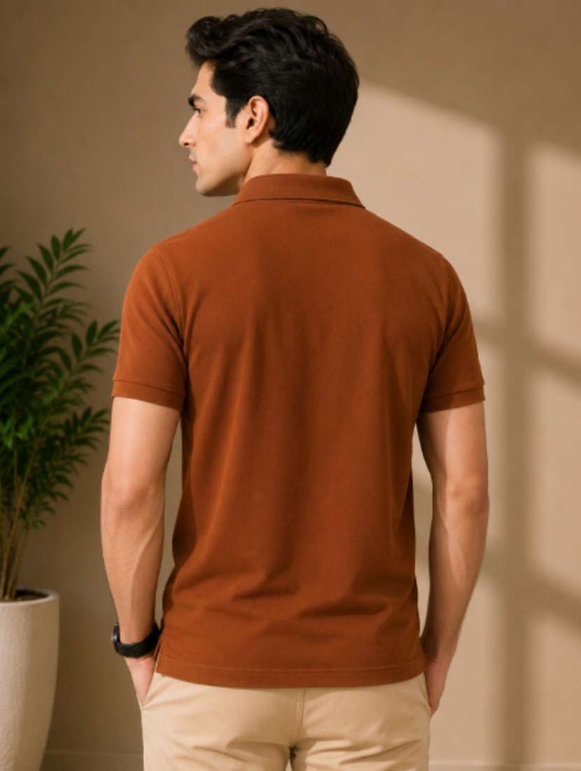 Men Solid Short Sleeves Polo T-shirt - 22626933 -  Standard Image - 3