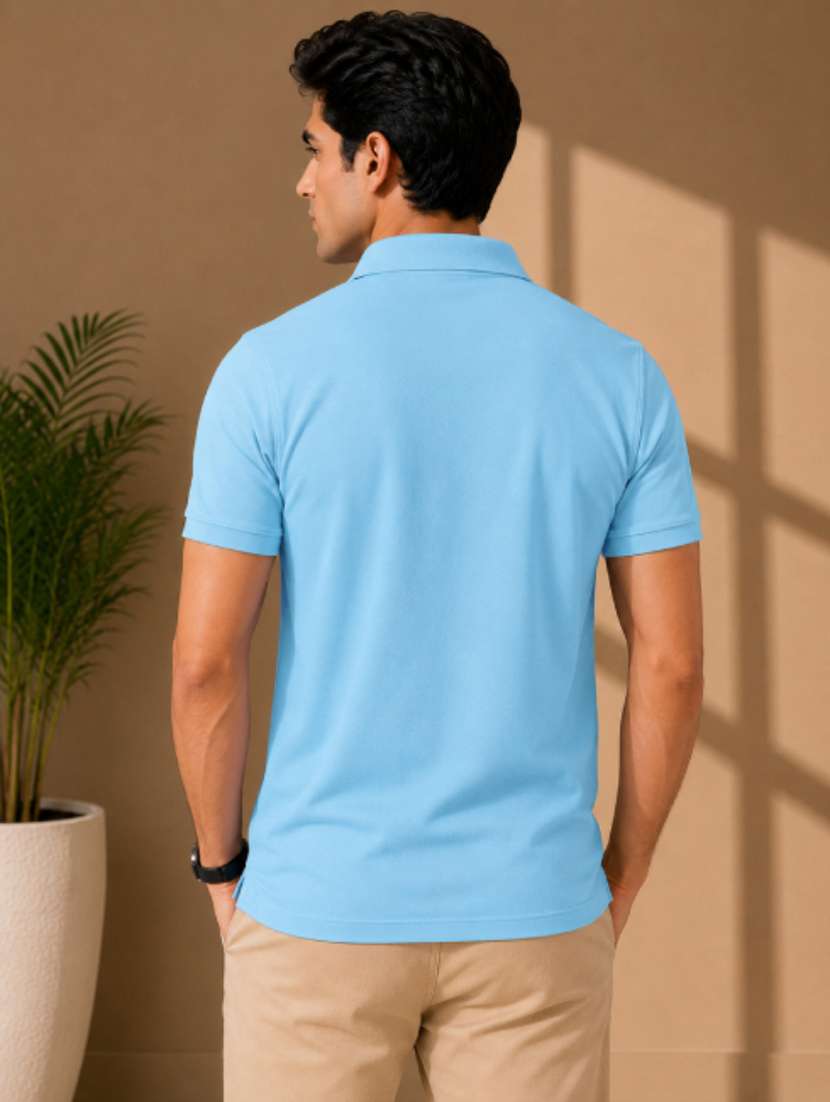 Men Solid Short Sleeves Polo T-shirt - 22626934 -  Standard Image - 3