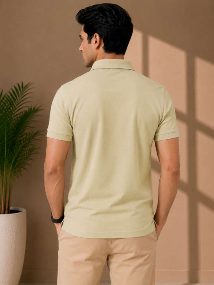 Men Solid Short Sleeves Polo T-shirt - 22626935 -  Standard Image - 3