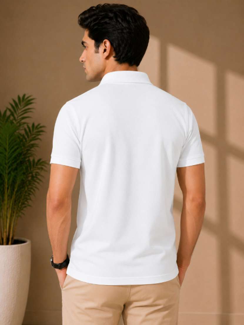 Men Solid Short Sleeves Polo T-shirt - 22626936 -  Standard Image - 3