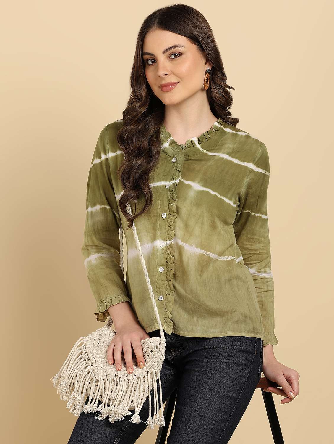 women tie and dye long sleeves regular shirt