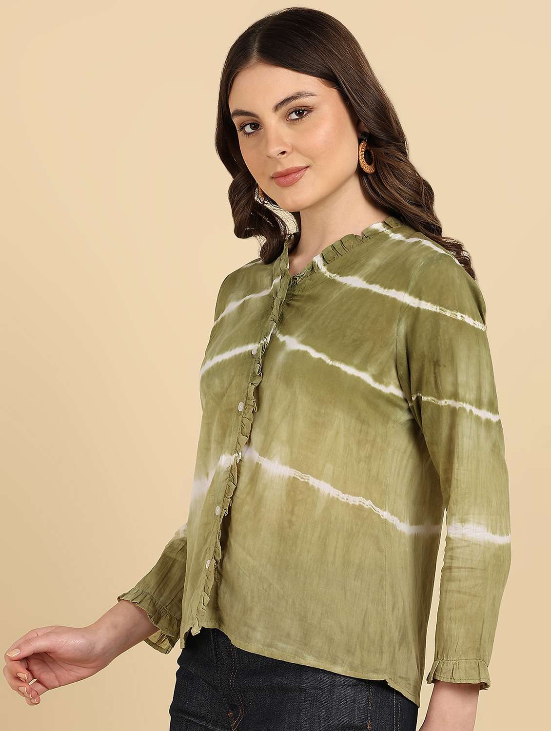 Women Tie And Dye Long Sleeves Regular Shirt - 22627259 -  Standard Image - 3